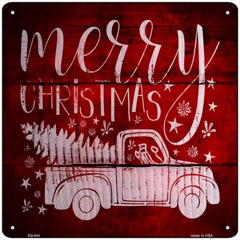 Merry Christmas Novelty Metal Square Sign 12" (SQ)