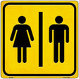 Men and Ladies Room Novelty Metal Square Sign 12" (SQ)