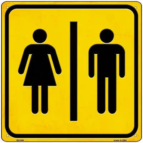 Men and Ladies Room Novelty Metal Square Sign 12" (SQ)