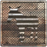 Corrugated DonKey Chain on Wood Novelty Metal Square Sign 12" (SQ)