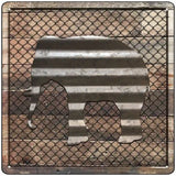 Corrugated Elephant on Wood Novelty Metal Square Sign 12" (SQ)