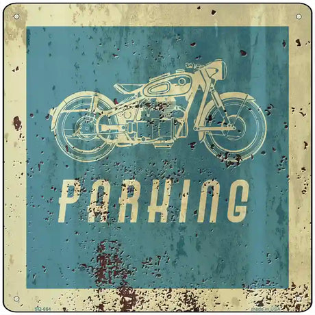 Motorcycle Parking Novelty Metal Square Sign 12" (SQ)