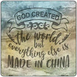 God Created the World Novelty Metal Square Sign 12" (SQ)