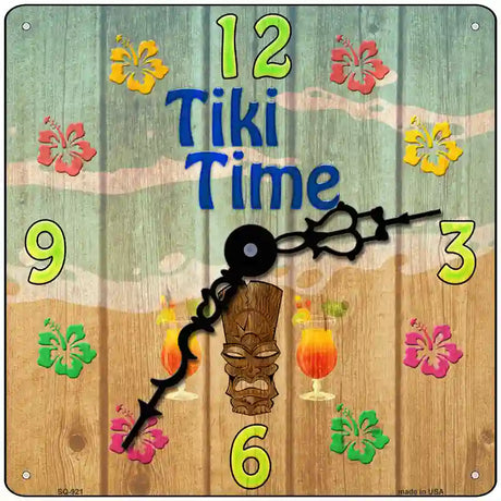 Tiki Time Novelty Metal Square Sign 12" (SQ)