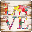 Love Colorful Pig Novelty Metal Square Sign 12" (SQ)