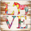 Love Colorful Horse Novelty Metal Square Sign 12" (SQ)