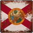 Florida Rusty Stamped Novelty Metal Square Sign 12" (SQ)