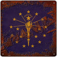 Indiana Rusty Stamped Novelty Metal Square Sign 12" (SQ)