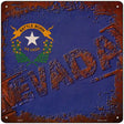 Nevada Rusty Stamped Novelty Metal Square Sign 12" (SQ)