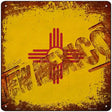 New Mexico Rusty Stamped Novelty Metal Square Sign 12" (SQ)