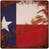 Texas Rusty Stamped Novelty Metal Square Sign 12" (SQ)