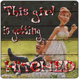 Getting Hitched Novelty Metal Square Sign 12" (SQ)