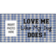 Dog Love Blue Plaid Photo Insert Pocket Metal Novelty Small Sign SS-003