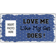 Cat Love Blue Photo Insert Pocket Metal Novelty Small Sign SS-008