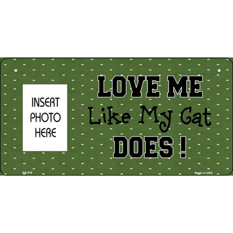 Cat Love Green Photo Insert Pocket Metal Novelty Small Sign SS-010