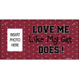 Cat Love Maroon Photo Insert Pocket Metal Novelty Small Sign SS-011