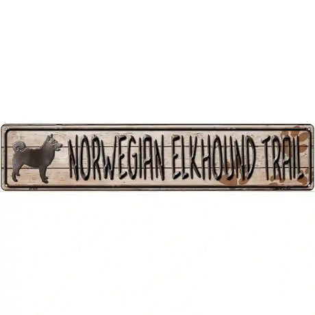 Norwegian Elkhound Trail Novelty Metal Street Sign 24" x 5" (ST)