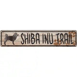 Shiba Inu Trail Novelty Metal Street Sign 24" x 5" (ST)