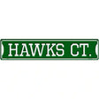 Hawks Ct Novelty Metal Street Sign 24" x 5" (ST)