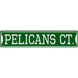 Pelicans Ct Novelty Metal Street Sign 24" x 5" (ST)