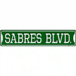 Sabres Blvd Novelty Metal Street Sign 24" x 5" (ST)