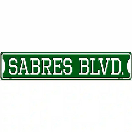 Sabres Blvd Novelty Metal Street Sign 24" x 5" (ST)