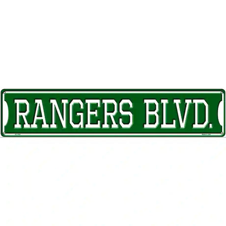 Rangers Blvd Novelty Metal Street Sign 24" x 5" (ST)