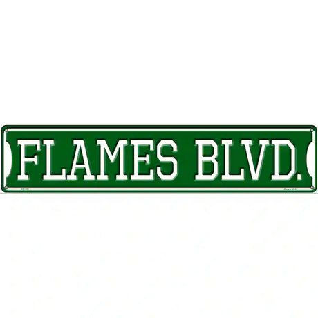 Flames Blvd Novelty Metal Street Sign 24" x 5" (ST)