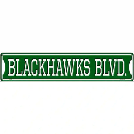 Blackhawks Blvd Novelty Metal Street Sign 24" x 5" (ST)