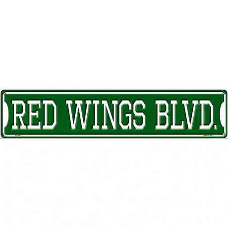 Red Wings Blvd Novelty Metal Street Sign 24" x 5" (ST)