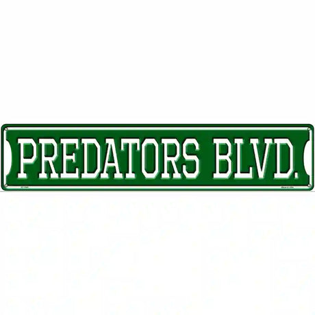 Predators Blvd Novelty Metal Street Sign 24" x 5" (ST)