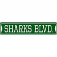 Sharks Blvd Novelty Metal Street Sign 24" x 5" (ST)