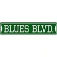 Blues Blvd Novelty Metal Street Sign 24" x 5" (ST)