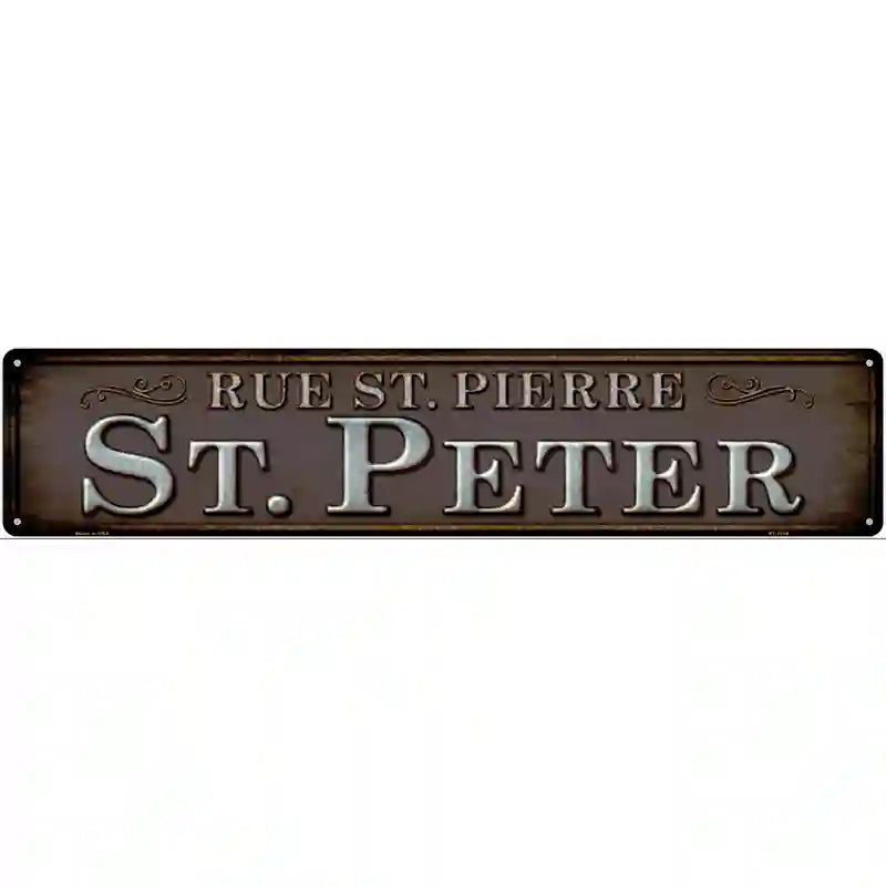 Rue St Peter Novelty Metal Street Sign 24" x 5" (ST)