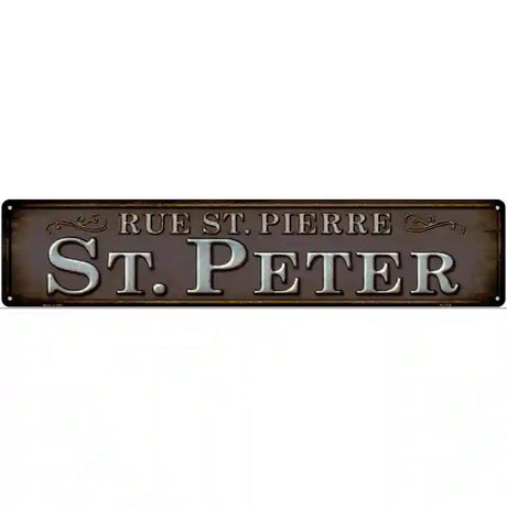 Rue St Peter Novelty Metal Street Sign 24" x 5" (ST)