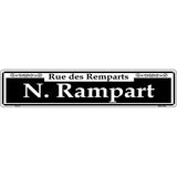 N. Rampart Novelty Metal Street Sign 24" x 5" (ST)