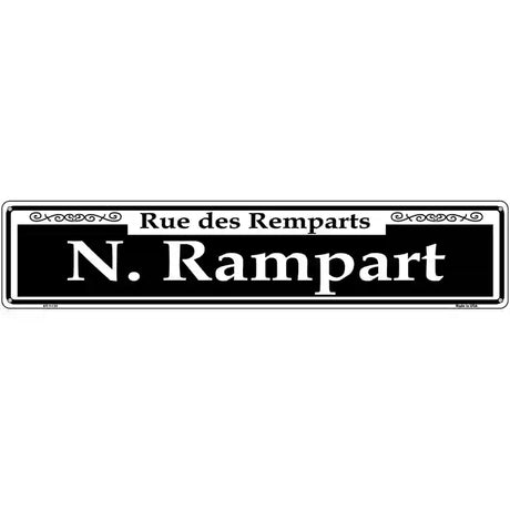 N. Rampart Novelty Metal Street Sign 24" x 5" (ST)