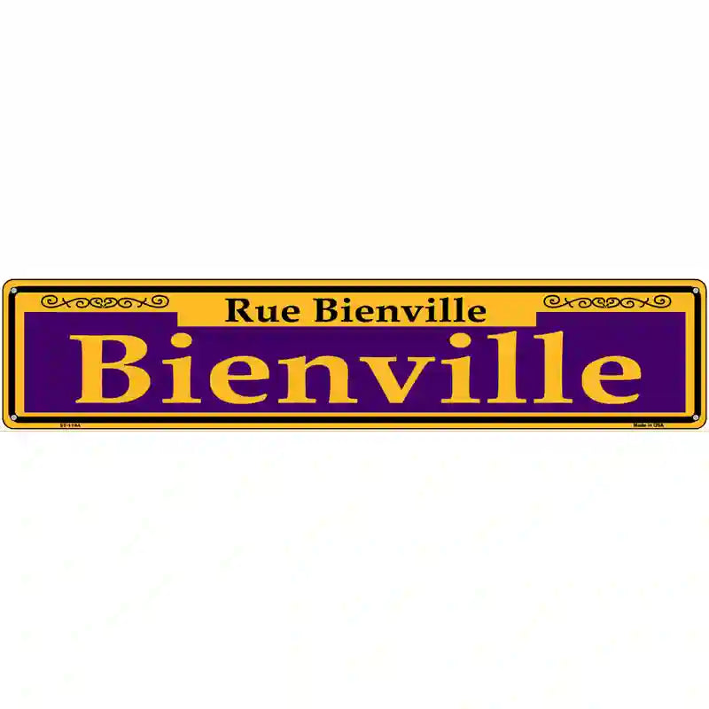 Bienville Purple Novelty Metal Street Sign 24" x 5" (ST)