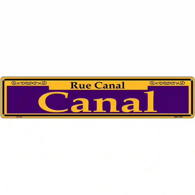 Canal Purple Novelty Metal Street Sign 24" x 5" (ST)