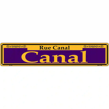 Canal Purple Novelty Metal Street Sign 24" x 5" (ST)