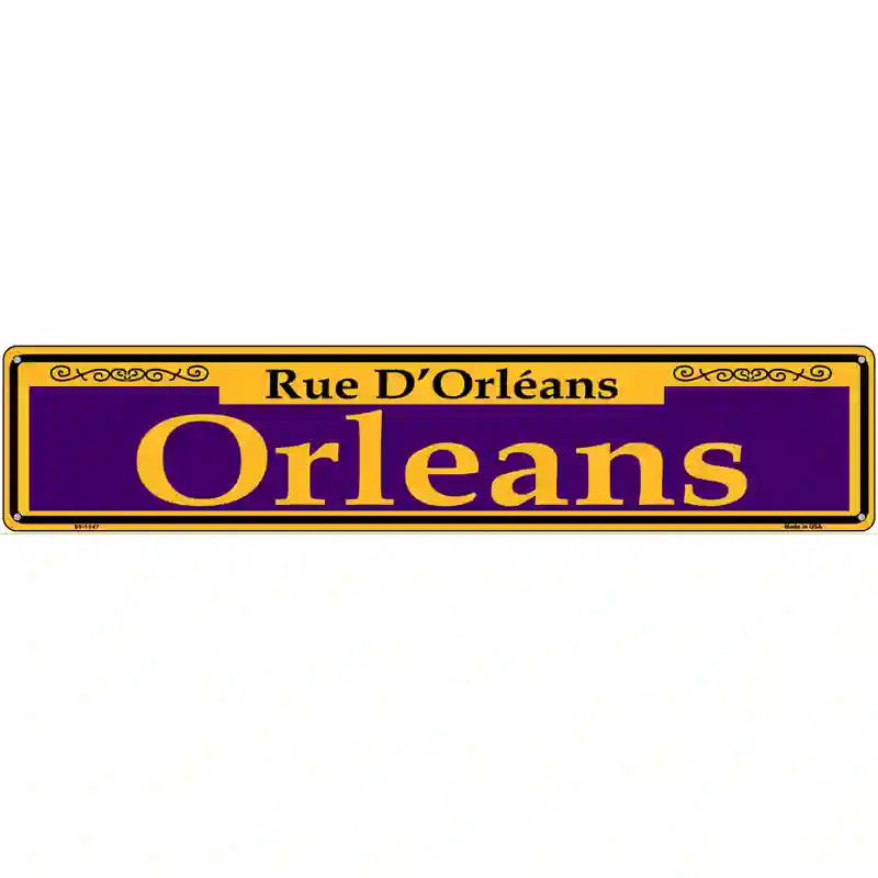 Orleans Purple Novelty Metal Street Sign 24" x 5" (ST)