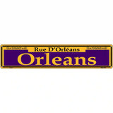 Orleans Purple Novelty Metal Street Sign 24" x 5" (ST)