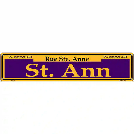 St. Ann Purple Novelty Metal Street Sign 24" x 5" (ST)