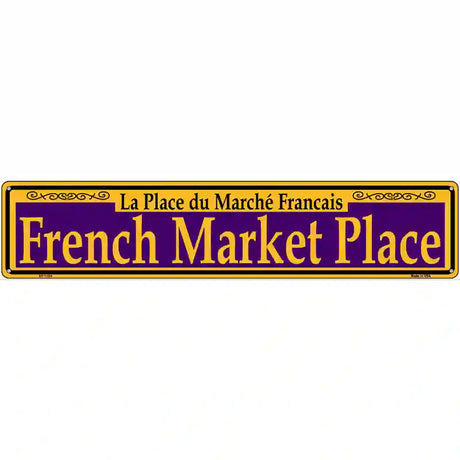 French Market Place Purple Novelty Metal Street Sign 24" x 5" (ST)