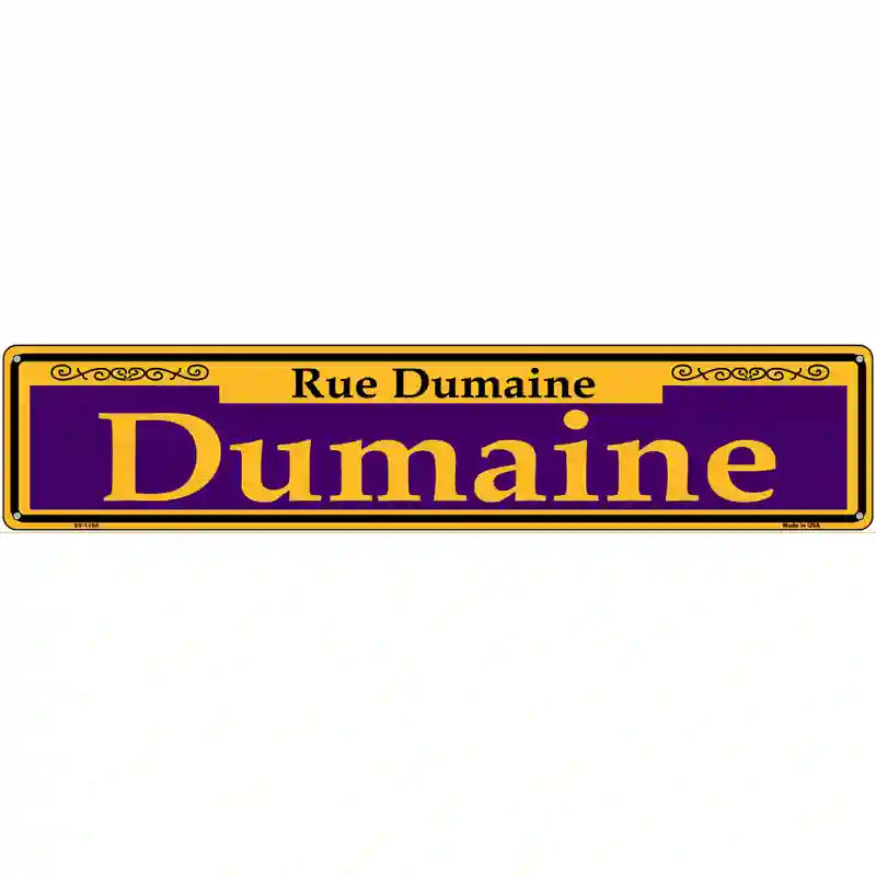 Dumaine Purple Novelty Metal Street Sign 24" x 5" (ST)