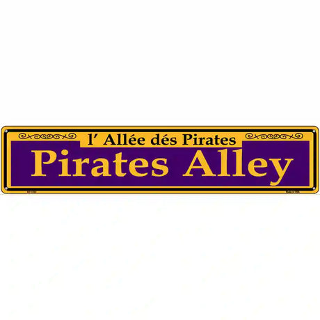 Pirates Alley Purple Novelty Metal Street Sign 24" x 5" (ST)