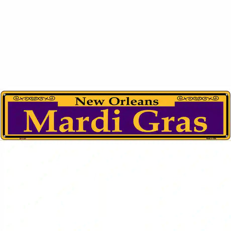 Mardi Gras Purple Novelty Metal Street Sign 24" x 5" (ST)