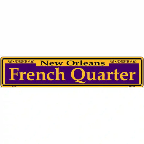 French Quarter Purple Novelty Metal Street Sign 24" x 5" (ST)