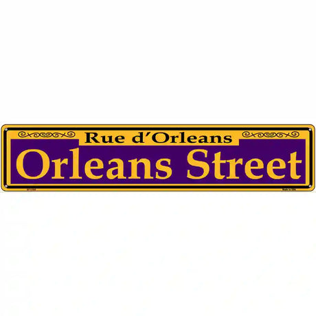 Orleans Street Purple Novelty Metal Street Sign 24" x 5" (ST)