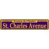 St. Charles Avenue Purple Novelty Metal Street Sign 24" x 5" (ST)